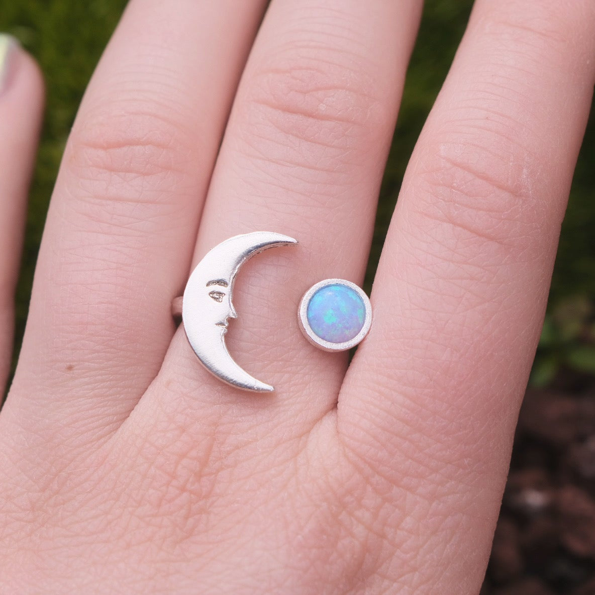 Moon Crescent Ring~925K Sterling Silver