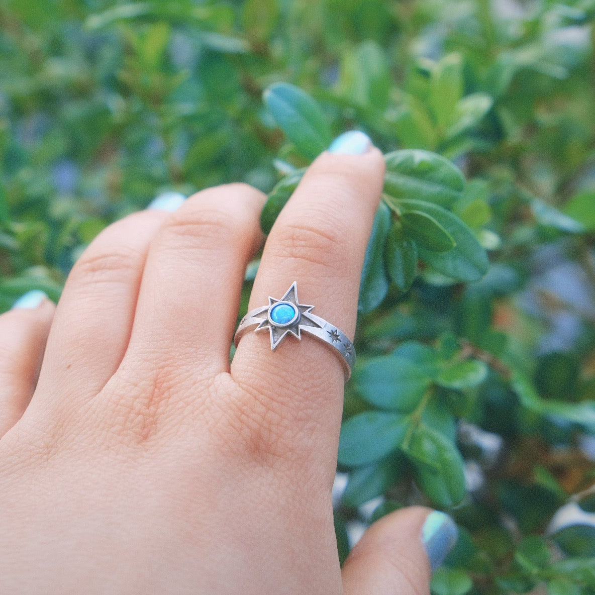 Opal Star Adjustable Ring