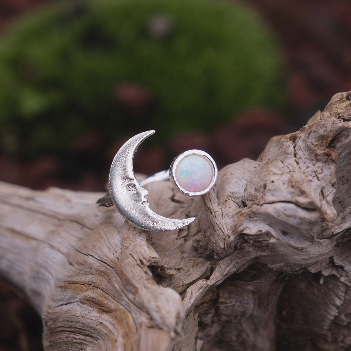 Moon Crescent Ring~925K Sterling Silver