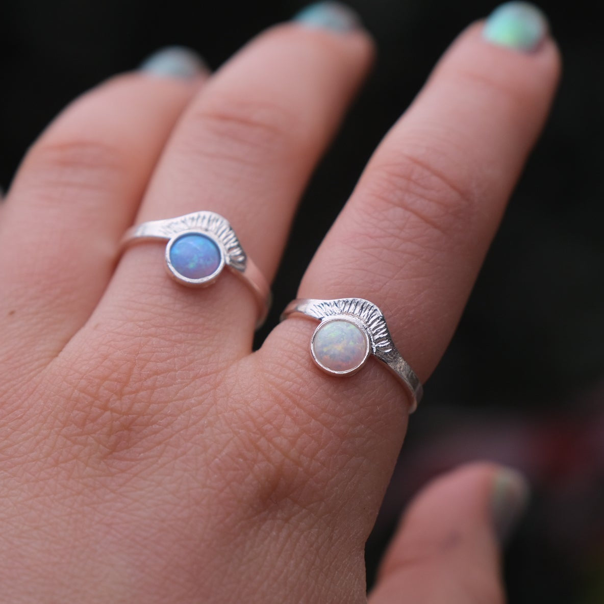 Bohemian Opal Ring 925k Sterling Silver