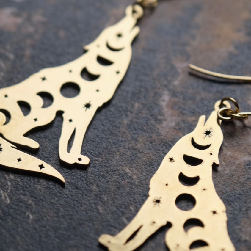 Celestial Wolf Earrings