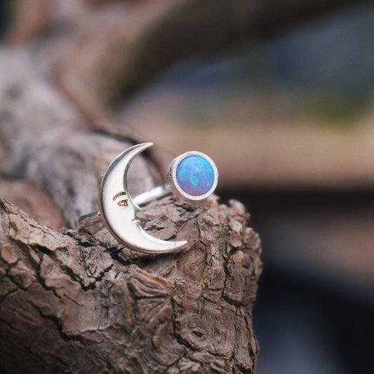 Moon Crescent Ring~925K Sterling Silver