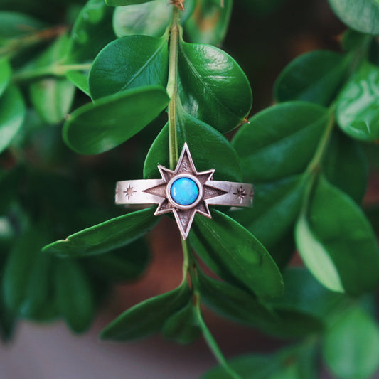 Opal Star Adjustable Ring